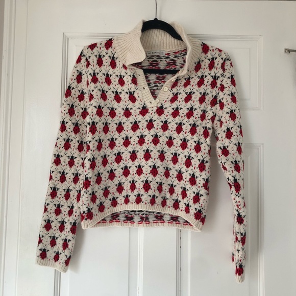 Zara Sweaters - Zara Knit Ladybug Sweater